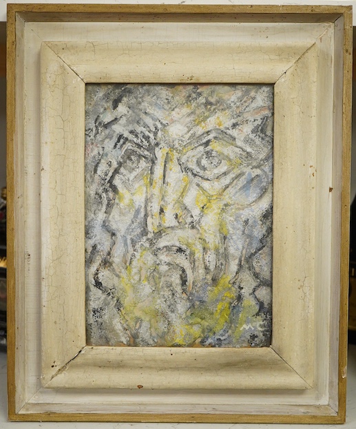 Ottway McCannel FRSA RBA (1883-1969), Abstract study of a face titled 'Age', mixed media, unsigned, inscribed verso, 23 x 16cm